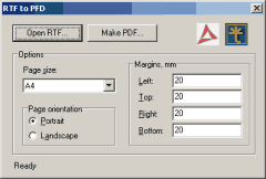 Demo application converting RTF to PDF (RTF2PDF)