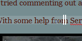 Caret "ghosts" after horizontal scrolling